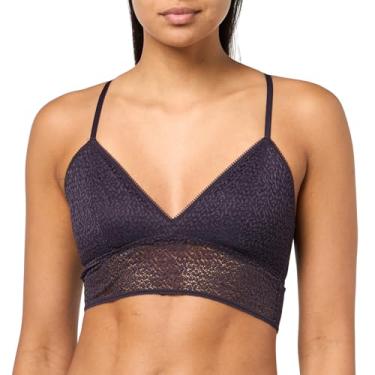 Imagem de DKNY Sutiã feminino moderno de renda nadador longline, spray de surf, GG, Nightshade, M