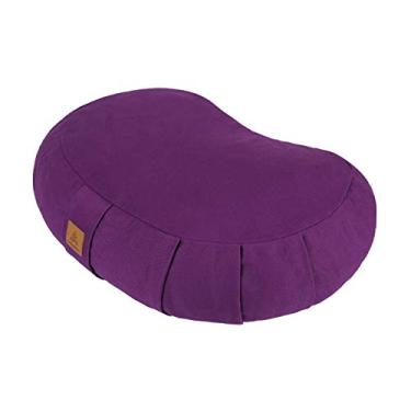 Imagem de Almofada de meditação Zafu Crescent da FelizMax, Zabuton Yoga, Almofada de meditação, Bolsa de chão, Almofada de ioga, Capa de algodão orgânico com zíper, Trigo sarraceno natural, Almofada ajoelhada - Grande, Roxa