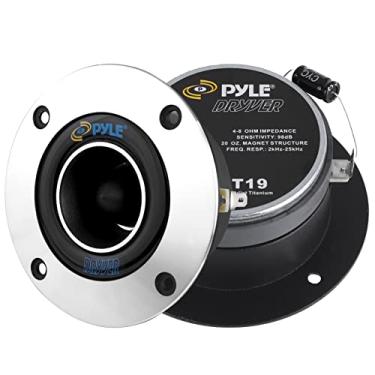 Imagem de PYLE-PRO Tweeter de alto-falante de áudio automotivo de 2,5 cm - Sistema de tweeter de super titânio de 300 watts de alta potência com buzina de alumínio de 9,5 cm, frequência de 2kHz-25 kHz, 98 dB,