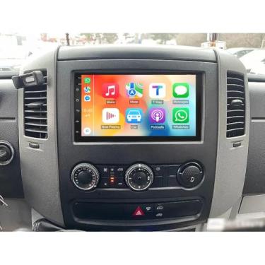 Imagem de moseiny Rádio automotivo de 9 polegadas para Mercedes Sprinter 2006-2017, 2+32G Double Din Stereo Touch Screen Receptor de áudio veicular sem fio Carplay Android Auto GPS Navegação WiFi DSP RDS AHD