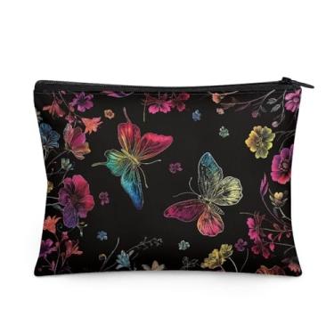 Imagem de Boatee Bolsa tiracolo para mulheres bolsa mensageiro para celular com alça de ombro para viagem, loja e corrida, Flor de borboleta