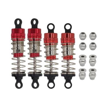Imagem de Dynwave Kit de amortecedor de óleo metálico para atualização de amortecedor dianteiro e traseiro de 66/72 mm para carro RC 14210 14209 1/14, resistente e de, Vermelho