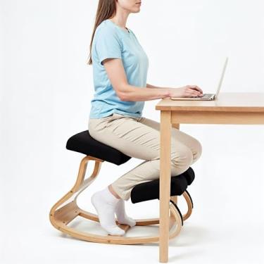 Imagem de NYPOT Cadeira ergonômica de joelhos com assentos ajustáveis – Cadeira de joelho para correção de postura e banco de balanço para mesa – alívio de dor nas costas e suporte para casa e escritório
