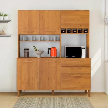 Imagem de Armário de Cozinha 6 Portas 2 Gavetas 100% Mdf Athenas Espresso Móveis