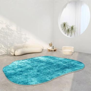 Imagem de Tapetes ovais para sala de estar, quarto infantil, tapete macio e fofo de cabeceira, tapetes curtos e felpudos para áreas grandes (140x200 cm)/TS035-Flannel-6)