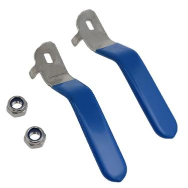 Imagem de AYLIFU Manípulo de válvula de água de aço inoxidável DN20, manípulo de válvula de esfera externa com porcas (5 × 8 × 2 mm) para torneiras externas, bicos de mangueira de serviço, 2 peças