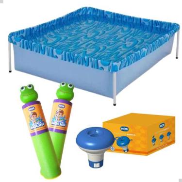 Imagem de Piscina Infantil 400L Mor + 2 Lança Agua +Flutuador p/ Cloro, Verde ve