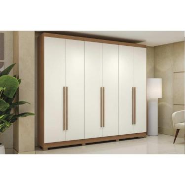 Imagem de Guarda Roupa Casal 6 Portas E 3 Gavetas C- Pés Cb03t580 Canela-off White - Kappesberg