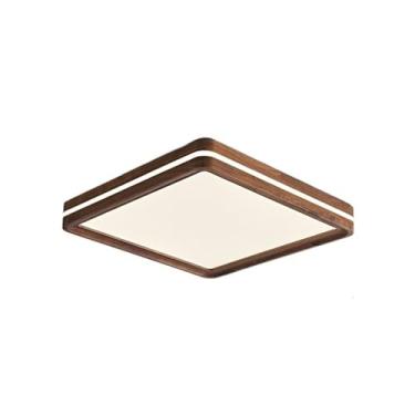 Imagem de Luz de teto Luminária de teto moderna e simples para sala jantar quarto em nogueira
