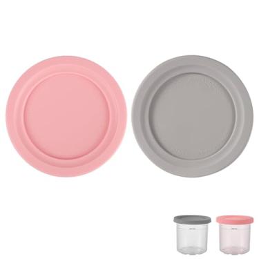 Imagem de Capa de banheira de sorvete, tampa redonda de substituição de cerveja de silicone para freezer, recipientes de armazenamento de alimentos, tampa de latas para Ninja Creami NC301 NC300 NC299AMZ Series