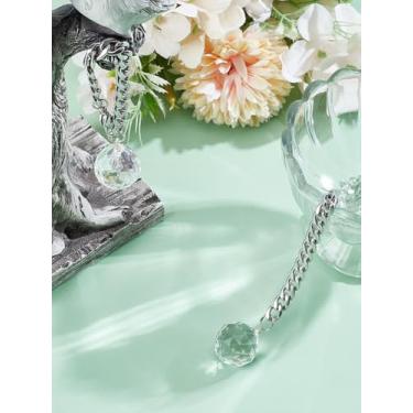 Imagem de 2 peças de pingentes redondos, pingente de alça com correntes de aço inoxidável 304 pingentes transparentes acessórios para lidar com objetos de garrafa de água, joias, decorações personalizadas