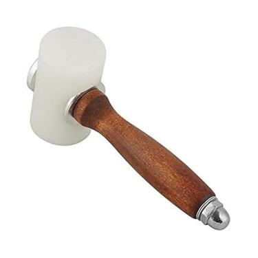 Imagem de Martelo premium para artesanato em couro – Cabeça de nylon com cabo de madeira, ideal para perfuração e impressão