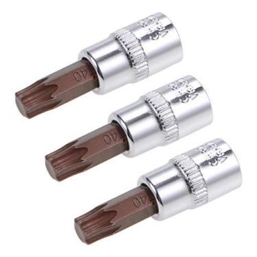 Imagem de 3 peças de 1/10.2 cm x soquete Torx Bit T40, brocas de aço S2, soquetes CR-V, comprimento de 38 mm, uso com chave catraca, barra deslizante, haste de extensão
