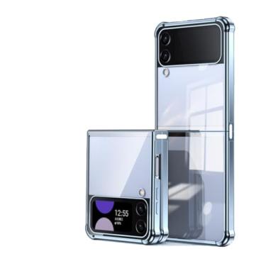 Imagem de Para Samsung Galaxy Z Flip 5 4 3 Capa transparente Airbag Phone Case para Samsung Z Flip 5 Chapeamento capa macia ultrafina, azul, para Samsung Z Flip 5