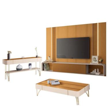 Imagem de Home Suspenso Empire E Aparador Vivant E Mesa De Centro Cadenza Cinamomo Off White - Hb Móveis