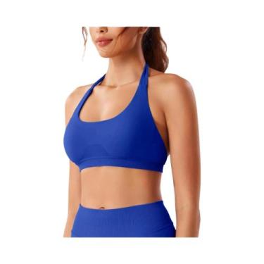 Imagem de Top De Ginástica Sem Costura Para Mulheres, Sutiã Esportivo Sem Costas
