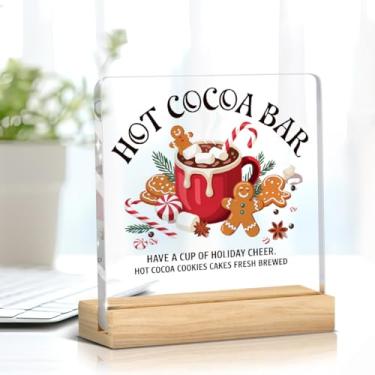 Imagem de Presentes de Natal para mulheres e homens, mesa de cacau, placas decorativas de acrílico para inverno, Natal, férias, cacau, bar, casa, cozinha, prateleira, decoração