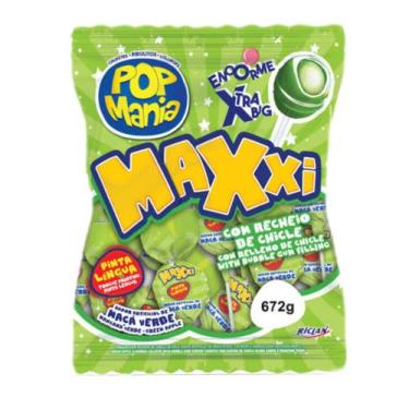 Imagem de Pirulito pop mania maxxi maçã verde 672 g - RICLAN