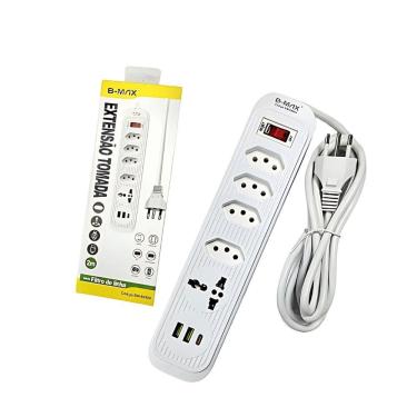 Imagem de Extensão 3 Tomadas - Tripolar - Usb-type-c - B-max