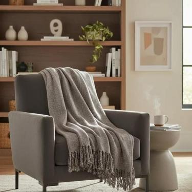 Imagem de Mantas para sofá e poltronas de Luxo - New Shop Textil, Marrom Mesclad