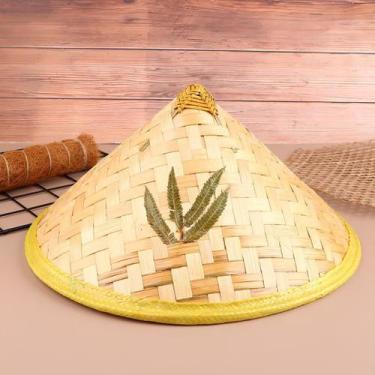 Imagem de Chapéu De Palha Chinês De Fibra Natural Chapeu De Pescador De Bambu Pa