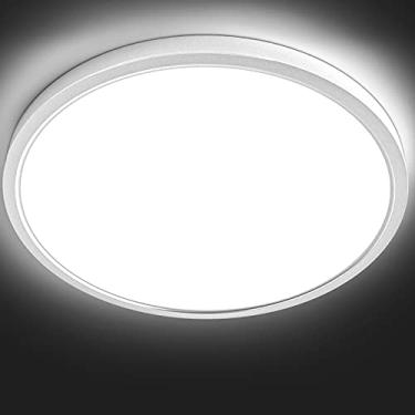 Imagem de Luz de teto embutida embutida, lâmpada de teto moderna de 36 W de 45 cm, luminárias de LED, montagem de teto, perto de luzes de teto para quarto, cozinha, lavanderia, luminárias de sala de estar
