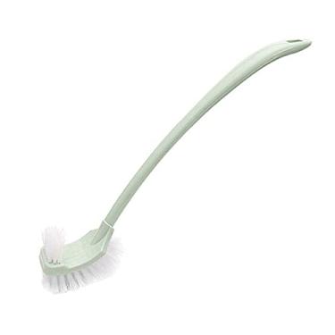 Imagem de Escova de limpeza de plástico grosso com cabo longo, dupla face, para cantos mortos, cerdas ias, escova curva para banheiro, escova de lacuna, Nordicgreen