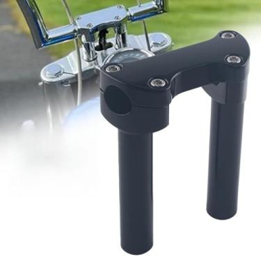 Imagem de FINMOKAL Kit de braçadeira superior para guidão de 15 cm de altura, preto compatível com Harley Touring Dyna Softail Sportster (altura de subida: 15 cm; para guidão de 2,5 cm)