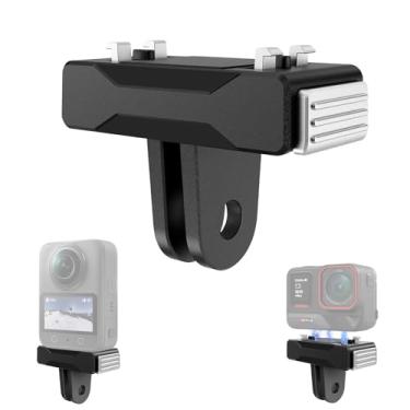 Imagem de PULUZ Suporte magnético de liberação rápida para Insta360 X5/Ace Pro/Ace Pro 2, base adaptadora universal com ímã forte e almofada antiarranhões, compatível com tripés/bastões de selfie (preto)