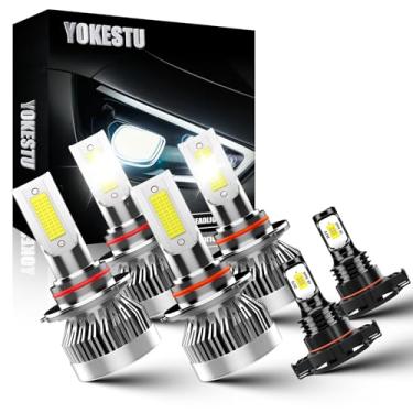 Imagem de YOKESTU Adequado para Dodge Journey 2010 2011 2012 2013 2014 2015 2016 2017 2018 2019 farol alto baixo e kit de lâmpadas de neblina 6500K, luz branca 6500K, 600% de brilho, Plug n Play, pacote com 6