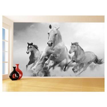 Imagem de Papel De Parede 3D Animais Cavalos Correndo Céu 3,5M Anm303 - Você Dec