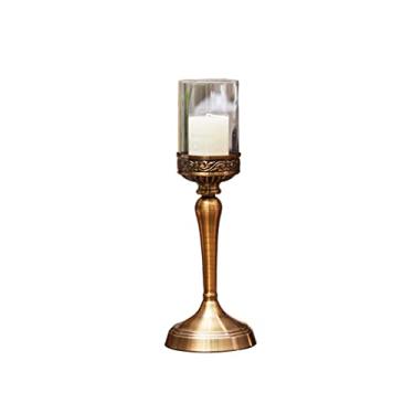 Imagem de Castiçal de estilo europeu Ornamentos de castiçal de luxo para casamento adereços de casamento romântico à luz de velas jantar joias castiçais (tamanho: latão) ()