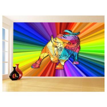 Imagem de Papel De Parede 3D Animais Pop Art Touro Bull 3,5M Pxa175 - Você Decor