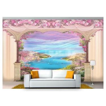 Imagem de Papel De Parede Paisagem Digital Jardim Mar 3D Dah27 - Você Decora