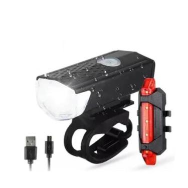 Imagem de Lanterna Farol Bike Frontal + Pisca Trasero Led Recarregável - A.R Var