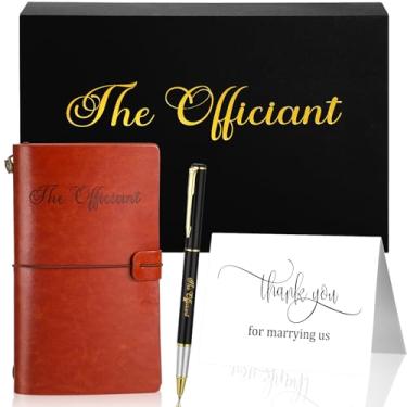 Imagem de Jetec Conjunto de 4 peças de presente oficial, incluindo caderno de diário de casamento, caneta de tinta preta gravada, cartão de presente, caixa de presente de couro, capa dura, caderno oficial para