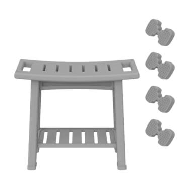 Imagem de Ysyqkn Banco de Chuveiro, Banqueta, Assento de Banheiro, Apoio para Os Pés, Suporte para Armazenamento Dentro Do Chuveiro, Cadeira de Spa para Casa, Cozinha, Cinza