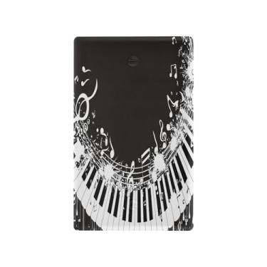 Imagem de Blueangle Placa de parede decoradora de capa em branco, tamanho padrão, teclas de piano, notas musicais, capa de interruptor para quarto de escritório em casa, 4,53 x 2,76 polegadas (558)