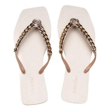Imagem de Chinelo Rafitthy Corrente - Feminino - Creme - 3738, Creme, 37/38, Fem
