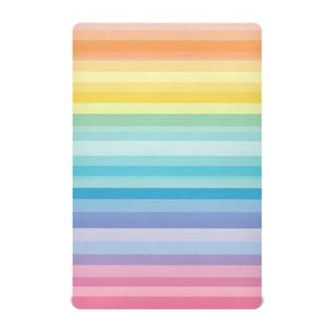 Imagem de CEBUGI Lençol de berço elástico para bebês, meninos, meninas, com listras coloridas, portátil, pacote N Play, lençol com elástico para crianças, material neutro, ultra macio, colchão infantil padrão