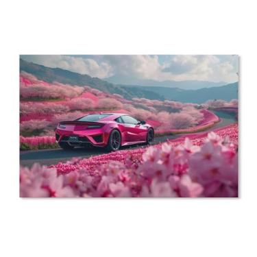 Imagem de HouLaiZhe Jdm Carro Nsx Rosa Romance Posters Tela Estética Decoração de Quarto Pintura de Parede Impressões Sala de Galeria Decoração de Parede para Quarto Sala de Estar Escritório 11 x 17 polegadas