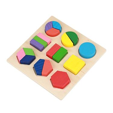 Imagem de Zerodis Conjunto de Blocos de Forma Geométrica Educacional de Madeira, Brinquedo de Quebra-cabeça de Construção para Crianças, Ferramenta de Correspondência Cognitiva de Aprendizagem Precoce Bloco