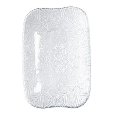 Imagem de Travessa decorativa retangular Tatoo em vidro P13xL20xA3cm
