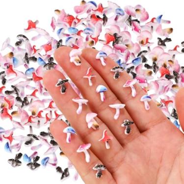 Imagem de 210 Miniaturas de Cogumelos Decorativos em Resina, Figuras Fofas e Coloridas para Decoração de Jardins Fadas Casas Bonecas e Micropaisagismo (5 Estilos)