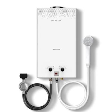 Imagem de Aquecedor de água sem tanque, aquecedor de água VANSTON propano ao ar livre, aquecedores de água portáteis de 10L 2,64, água quente instantânea, proteção contra superaquecimento, fácil instalação e