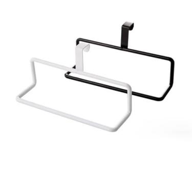 Imagem de Toalha de Cozinha sobre Armário Ferro Multiuso para Mão Prato Toalhas chá na Porta Interna Externa Instalação Resistente e Estável Prática Múltiplos U