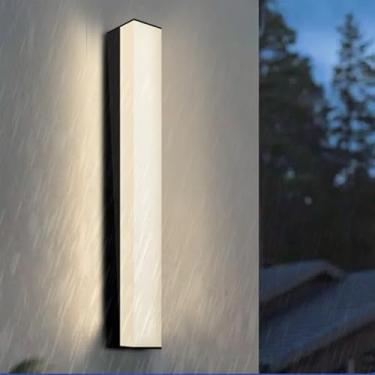 Imagem de GZZBMY LED Apliques de parede exterior IP65 impermeável alumínio preto candeeiros de parede modernos longa interior / exterior iluminação para jardim varanda terraço Pathway (luz preta nova, 150 cm)