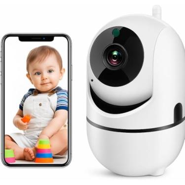 Imagem de OLANENEM Baba Eletronica sem internet, 5" Monitor de Bebe, 360°, 2 Way Audio, Visão Nocturna, bateria de 10 horas, 4 Zoom, Economia de energia VOX, Canção de Ninar, Ideal para Pais Novos,110/220v