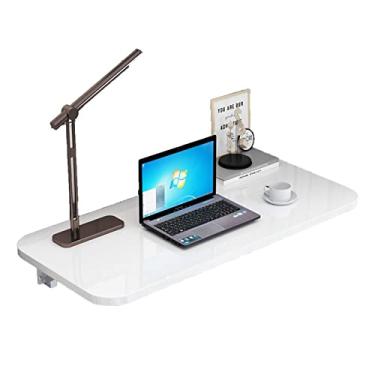Imagem de Mesa de parede dobrável flutuante para laptop, mesa de trabalho dobrável, mesa de jantar com suporte para economia de espaço/preta/120 x 30 cm (branco 50 x 30 cm)
