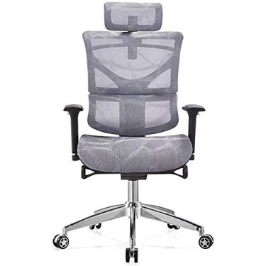 Imagem de pcagfaajmh Boss Cadeira de escritório cadeira de escritório, cadeira de jogos de computador confortável, sala de estudo com encosto ajustável cadeira giratória (cor: cinza) (cinza)